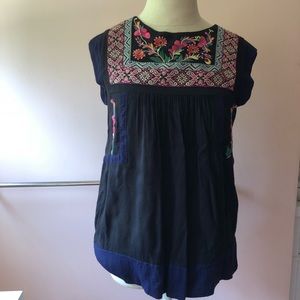 Anthropologie floreat embroidered top